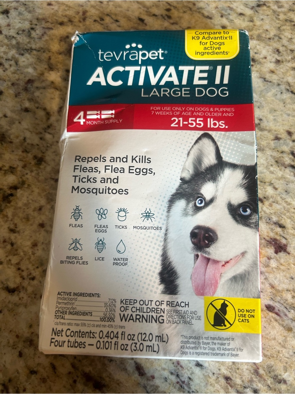 Recapped ACTIVATE II Large dog (21-55lbs) flea and tick prevention. New